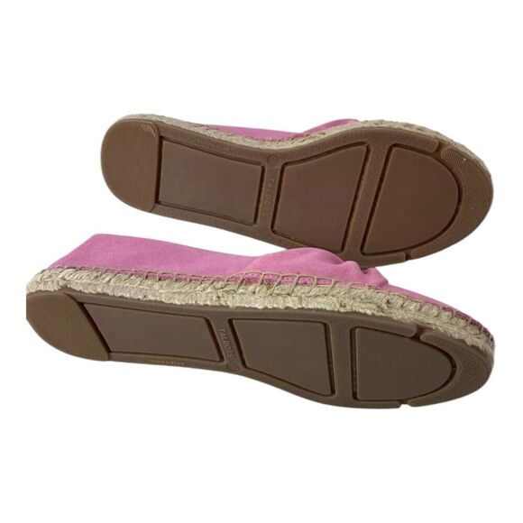 Talbots Women's Suede Espadrilles Slipon Flats Bow Detail Barbie Pink Size 7 - Picture 3 of 6